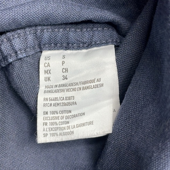 American Eagle Men’s Navy Blue Short Sleeve Button Down Shirt, size Small - Picture 6 of 10